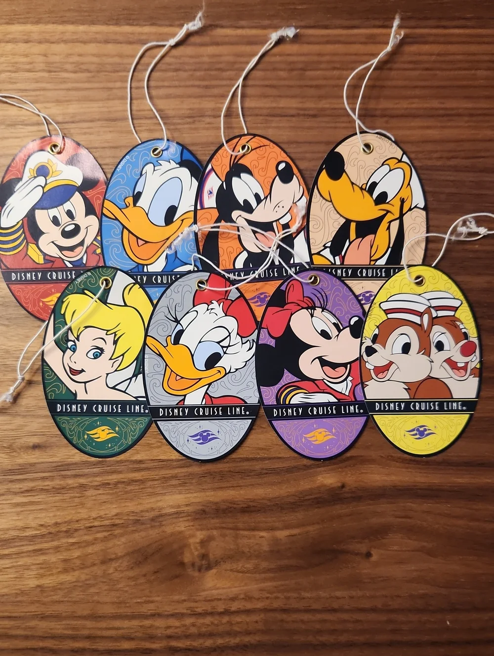 Vintage 2001 Disney Cruise Line Luggage Tags Complete 8 Character DCL Set